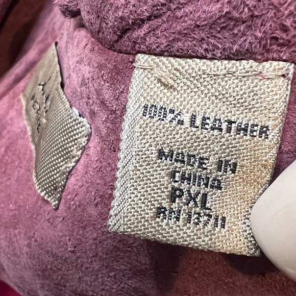 Women's Vintage I.E. Petite Mauve 100% Leather Jacket Size PXL (US 12-14) - Picture 5 of 16